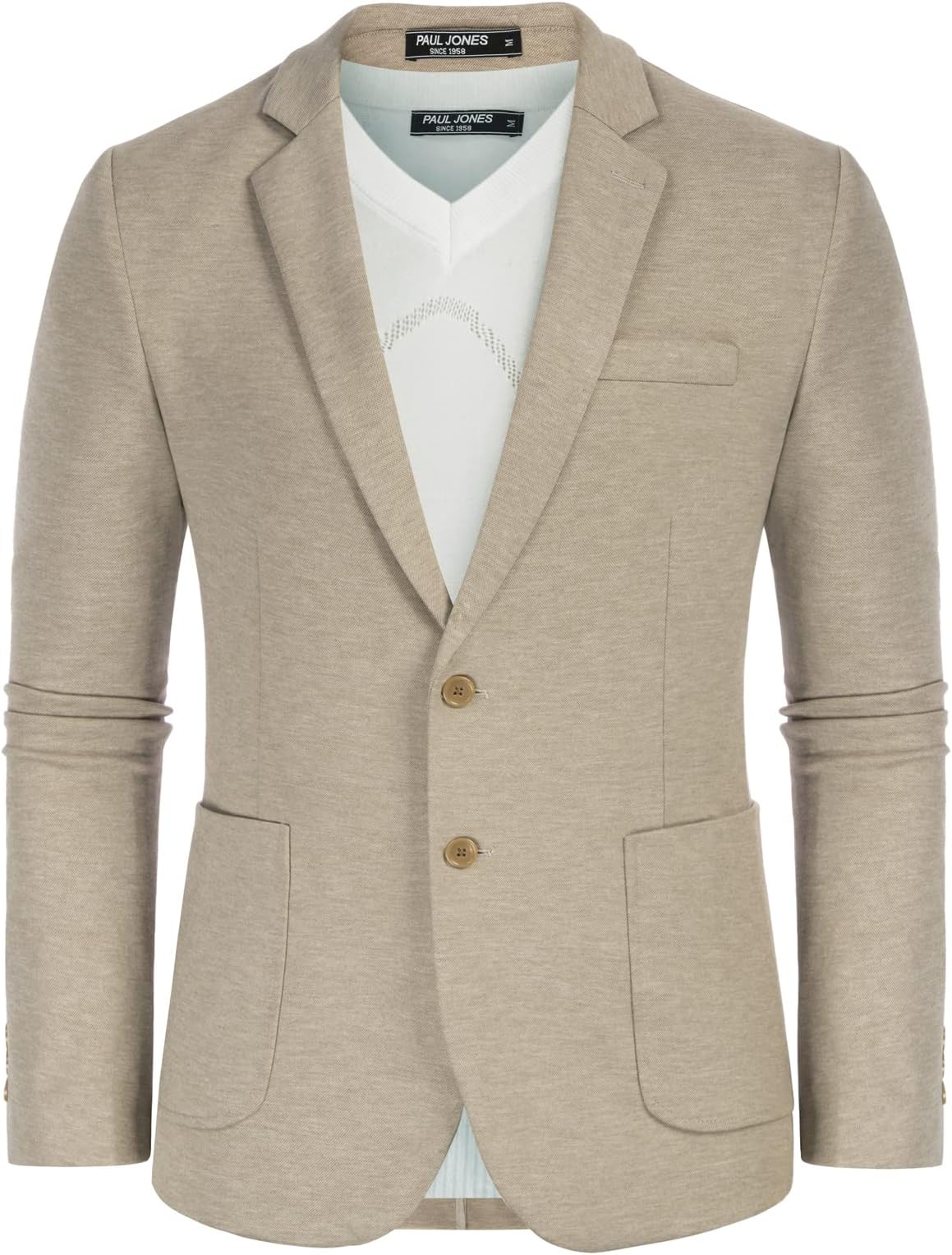 Men's Casual Knit Blazer Suit Jackets Two Button Lightweight Unlined Sport Coat