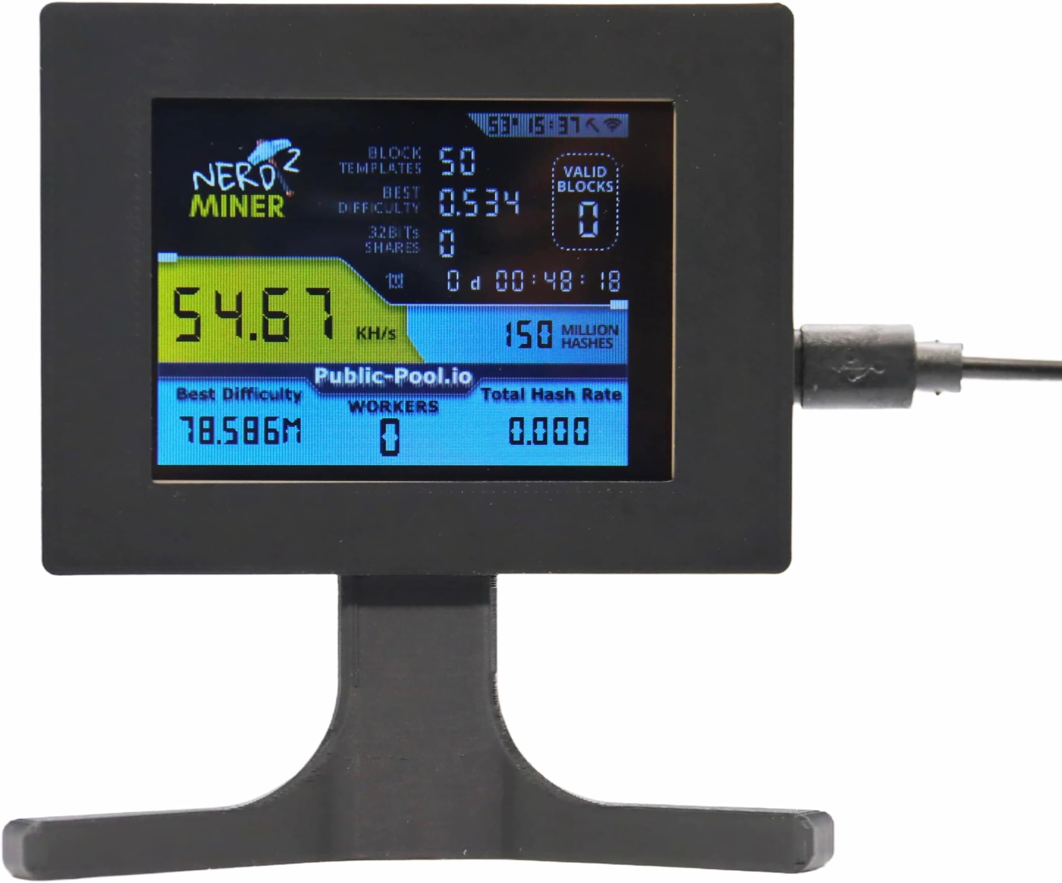 Nerd Miner V2 56KH/S 2.8 inch Display Firmware 1.6.3 Bitcoin Nerdminer Smart LCD Display Crypto Solo Lottery Miner Desk Miner