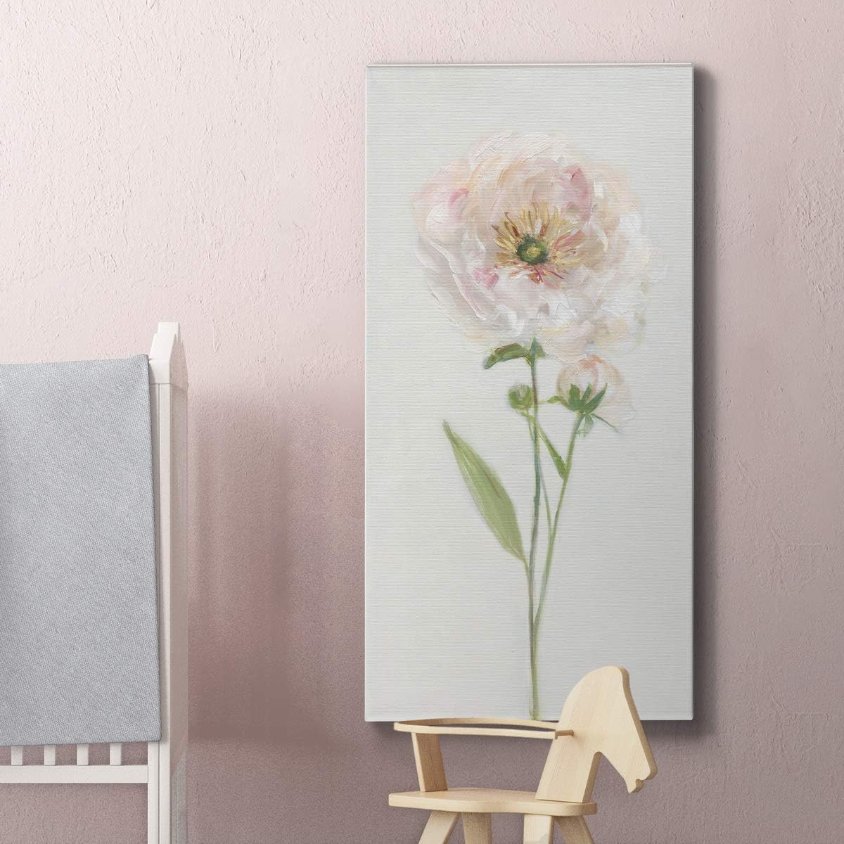 Renditions Gallery Canvas Floral Wall Art Modern Decorations Paintings Single Stem Peony Glam Romantic Artwork Canvas Wall Hanging for Bedroom Office Kitchen Prints - 12"x24" LT43 image 4