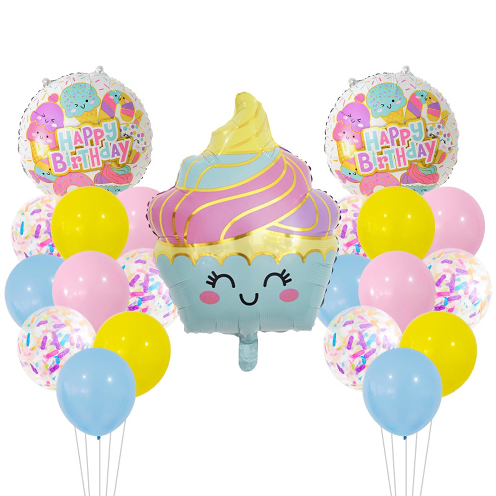 21P Multicolour Cupcake Balloon Kit for Party Decorations — image 1