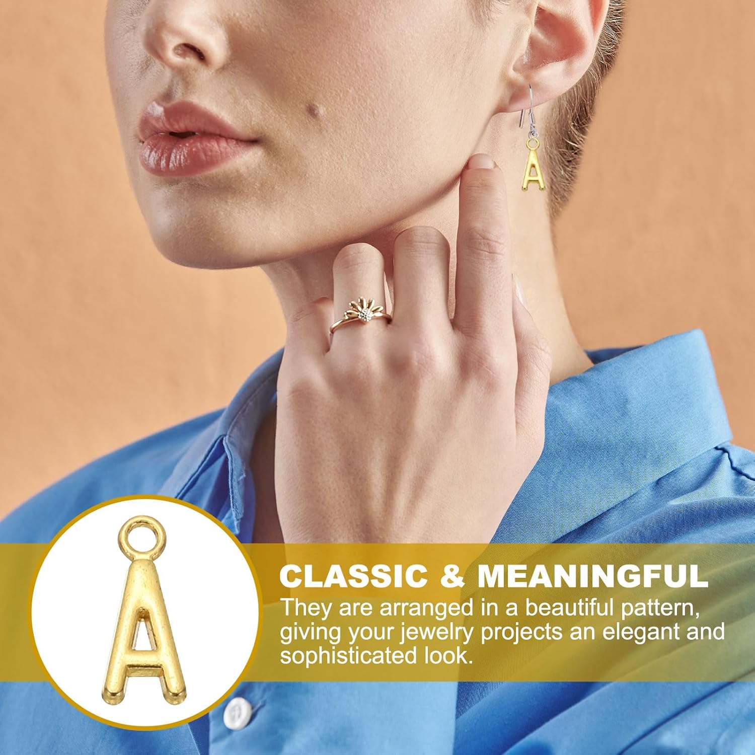 PATIKIL Letter Charm, Alphabet Initial Pendant Charm Bulk Cute DIY for Jewelry Making Bracelets Keychains Crafts - Image 5