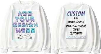 Custom Crewneck Sweatshirt Add Your Own Text&Image Unisex Custom Sweatshirt for Men Women Crew Neck Sweatshirt