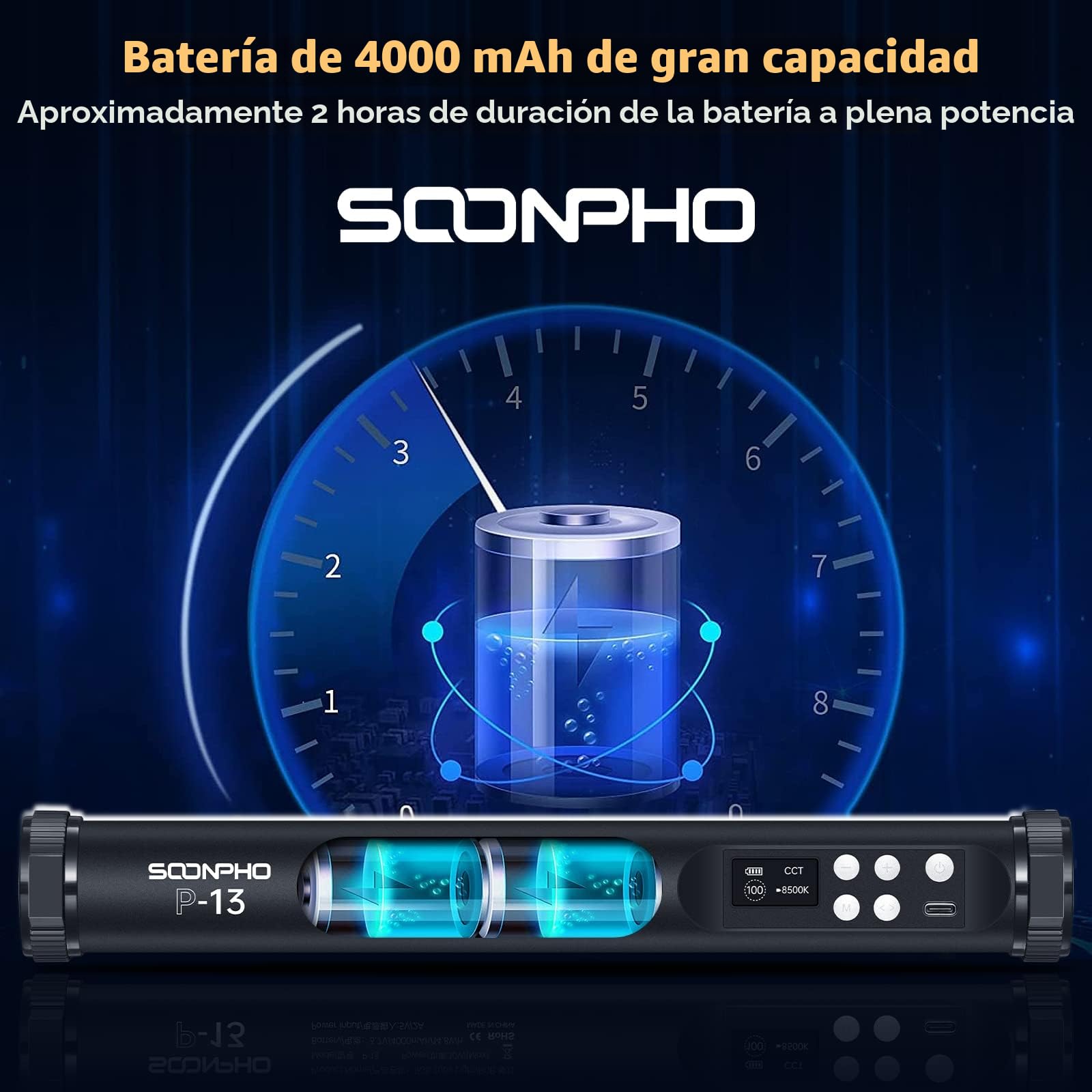 SOONPHO Luz de Vídeo LED RGB Stick de Luz Fotográfica Rotación de 360° Mini Luz Magnética Atractable Manual Luz con Batería Incorporada 2500-9000K RGB para Figuras de Anime y Fotografía