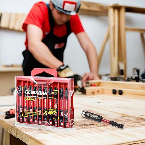 Miniatura 8 de Impact - Puntas de destornillador Phillips de impacto de 2 pulgadas #2, paquete de 30 (PH2) magnéticas de acero S2 con 1 portapuntas de impacto y