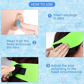 Zhanmai 3 Pcs Swimming Headband 3 Pair Silicone Earplug, Elegant Color