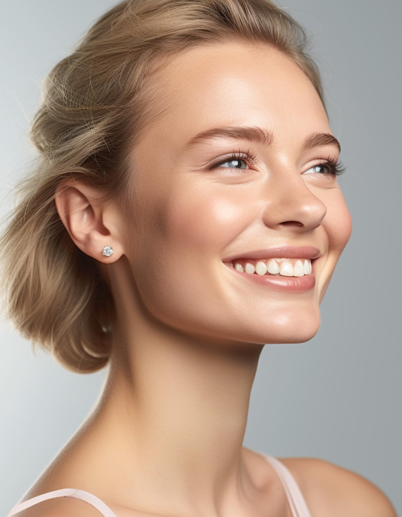 MomentWish Orecchini Moissanite, 1-4 Carati Orecchini Brillante Uomo Argento 925/Oro 18K Simulato Diamante Uomo Donna Orecchini Punto Luce Anallergici Regalo Festa Della Mamma 5/6.5/8mm