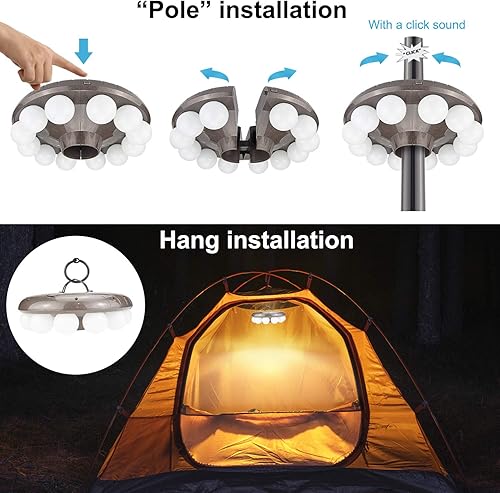 Miniatura 5 de Luz de sombrilla de patio al aire libre con control remoto RFluces colgantes de 12 colores cambiantesluz de poste de batería para sombrilla de mesa,