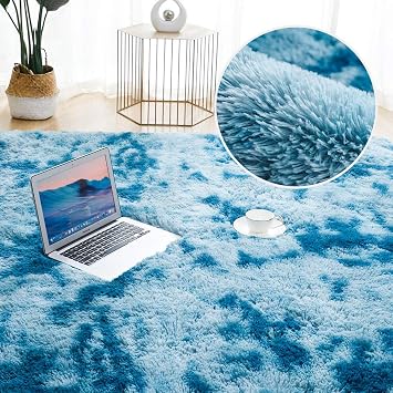 Thick Carpet for Living Room Plush Rug Children Bed Room Fluffy Floor Carpets Window Bedside Home Decor Rugs Soft Velvet Mat Blue 80x120cm