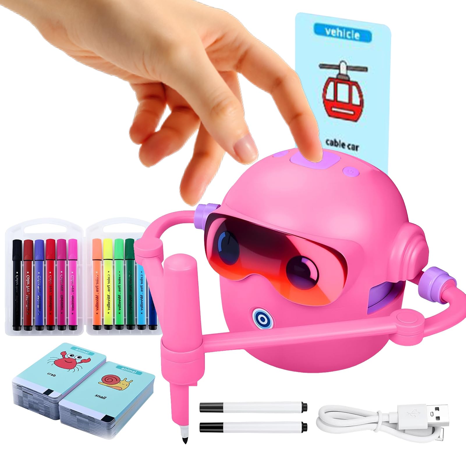 Macchina Robot per il Disegno Batteria Ricaricabile con Capacità da 1800 | Robot Per Disegnare Per Bambini Per Bambini, Ragazzi E Ragazze, Ideale Per Viaggi, Scuola E Asilo Infantile