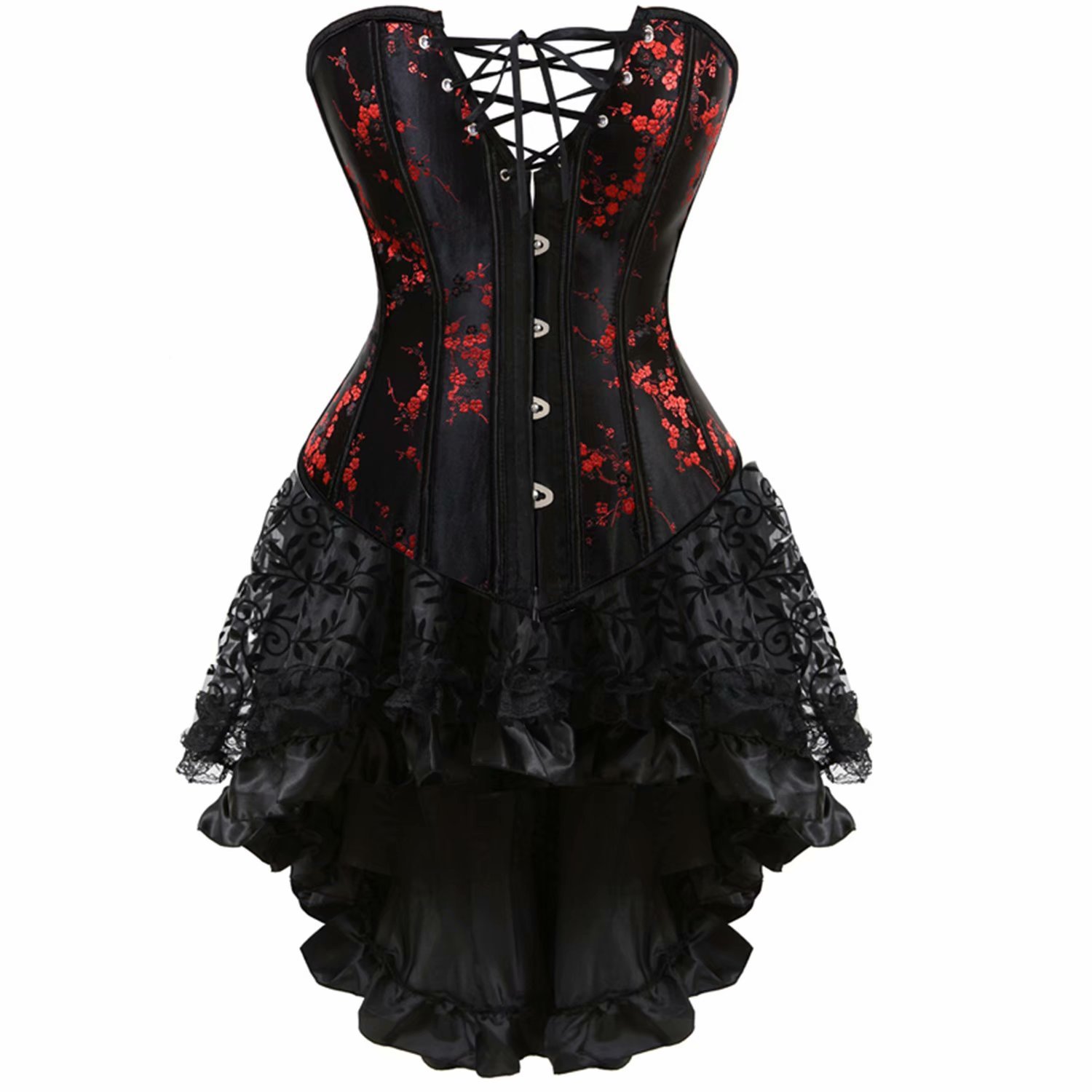 AIVEI Corset Top Da Donna Vintage, Corsetto Con Reggicalze E Corsetto Gotico Top In Raso Sexy A Vita Sottoseno Sexy In Stile Retro Con Spalline Rosso 7 Xl 118465343