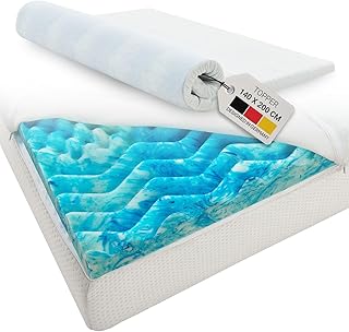 Juskys Topper 140x200 cm aus Memoryschaum, 7-Zonen orthopädisch & atmungsaktiv, 7cm Höhe, H2 - H3, Bezug waschbar Matratzentopper Matratzenauflage White