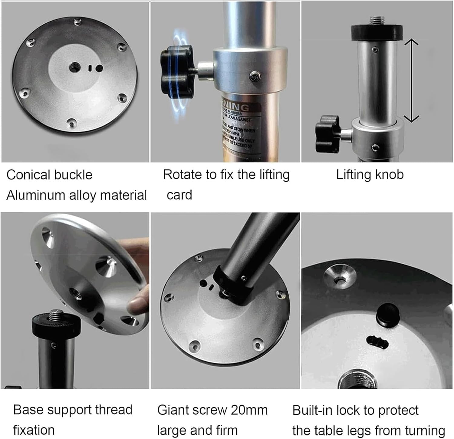 Rv Lift Table, Boat Table Removable Rectangular Pontoon Table, Maximum Weight Capacity 110 Lbs, for Caravans, Vans, Truck Campers