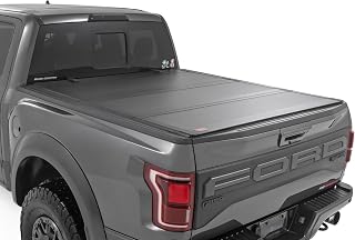 Rough Country Hard Tri-Fold Flip-Up Tonneau Cover Ford F-150 2021-2026 & Lightning 2022-2026 | 5'7" Bed Full Access Weatherproof