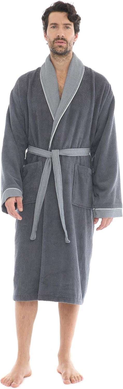 Luxurious Men's Robe, 100% Turkish Cotton, Bathrobe Men, Long Spa Robe