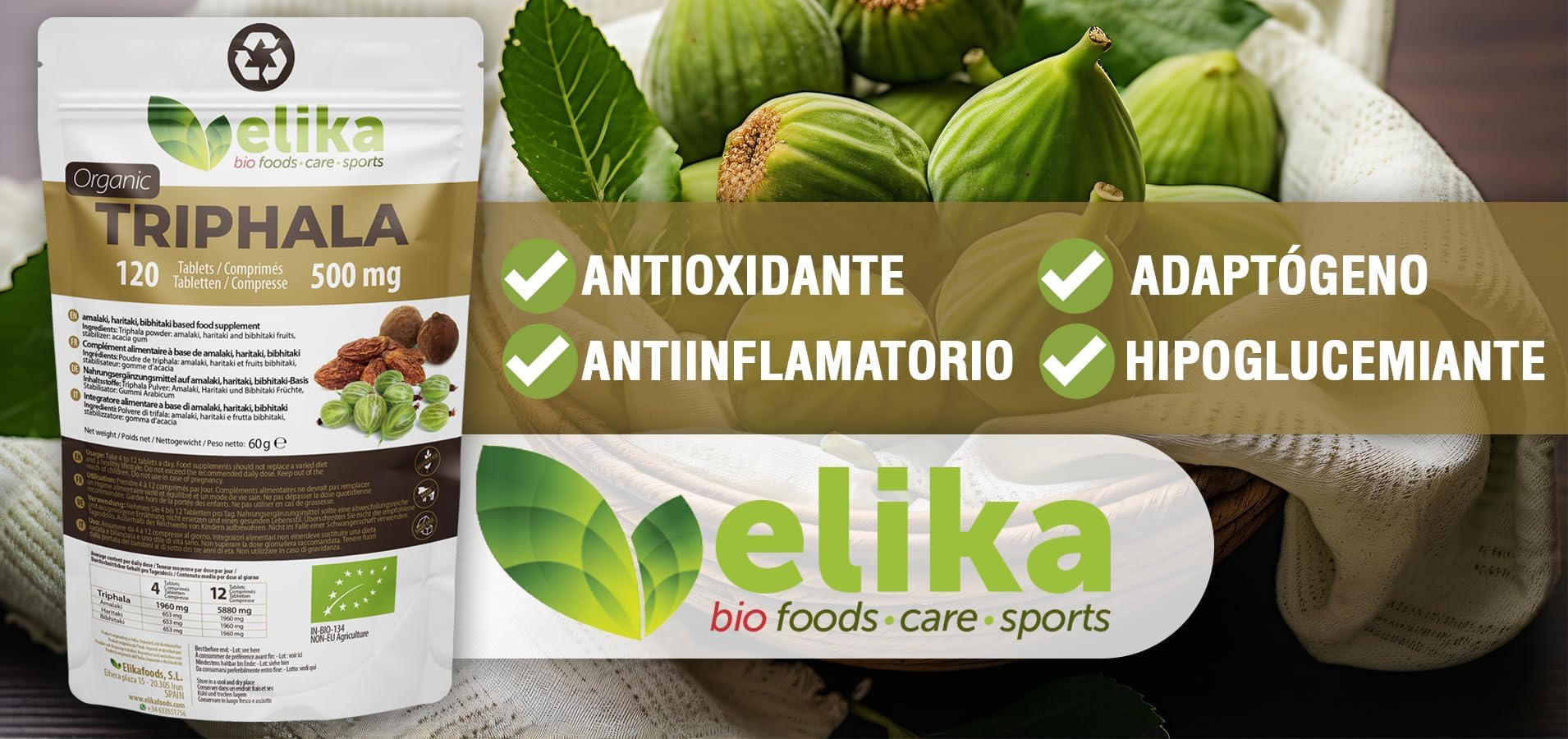 Triphala Elikafoods BIOLOGICA.240 compresse!!! Lassativo naturale aiuta contro la stitichezza. Lassativo naturale combatte la stitichezza. Compresse naturali costipazione, transito intestinale -