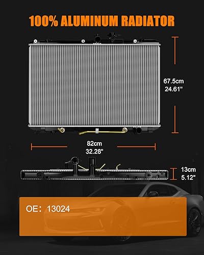 Miniatura 6 de Radiador de aluminio apto para 2008-2013 para Toyota Highlander 3.5L, Replace13024
