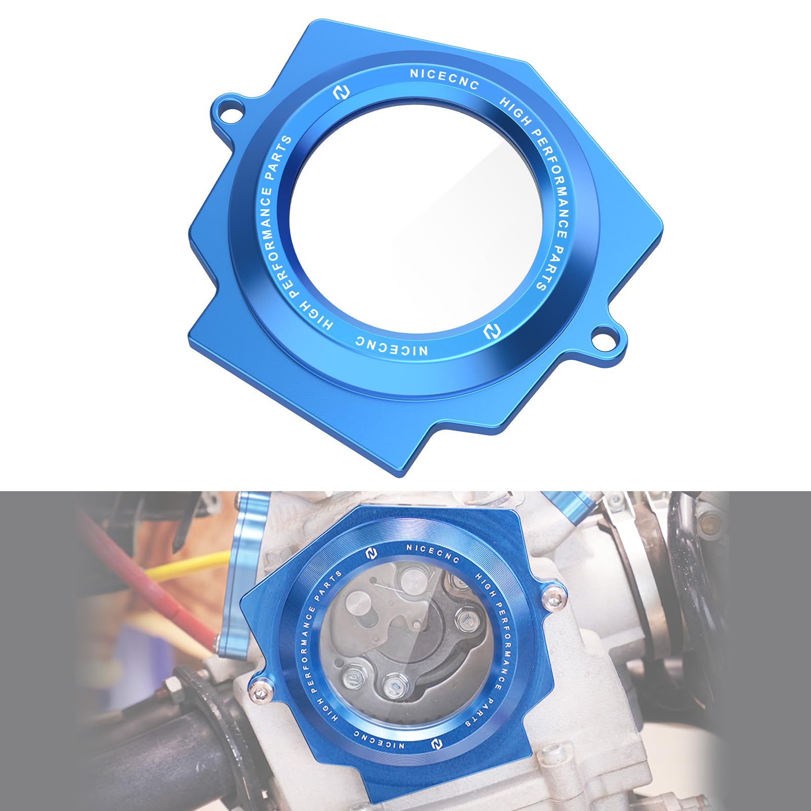 NICECNC Cubierta de Eje de Leva Transparente de aleación de Aluminio Azul Compatible with Yamaha Raptor YFM 700 2006-2024, Raptor 700 R 2009-2024, Raptor 700 SE 2009-2024