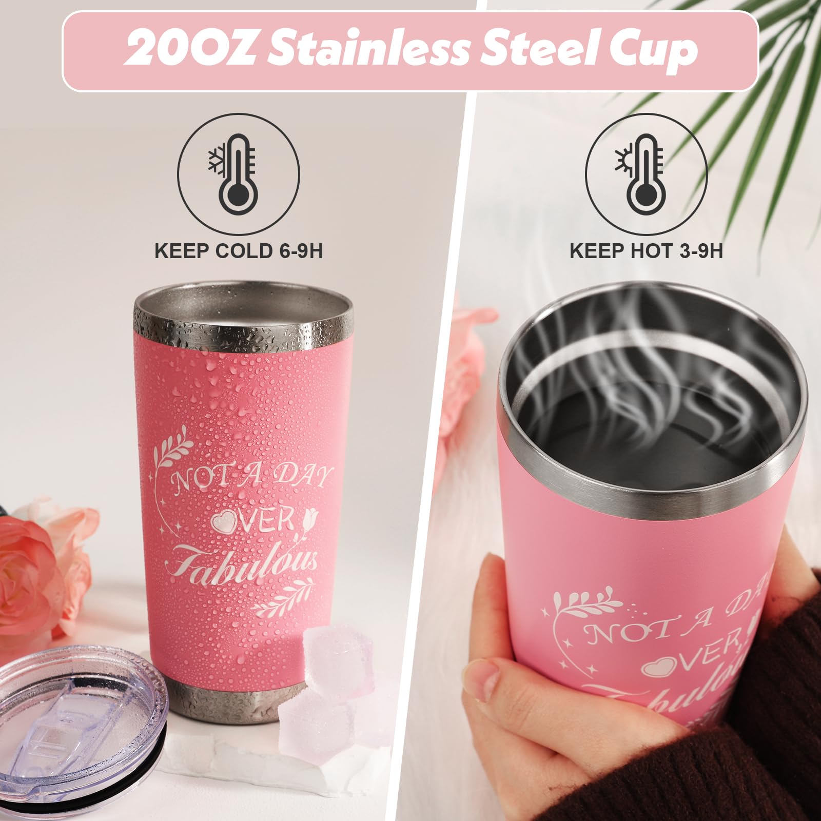 Cesto regalo di alta qualità per donne, perfetto per compleanno, guarigione o ringraziamento per lei. Ideale per mamma, sorella, migliore amica (tazza rosa)