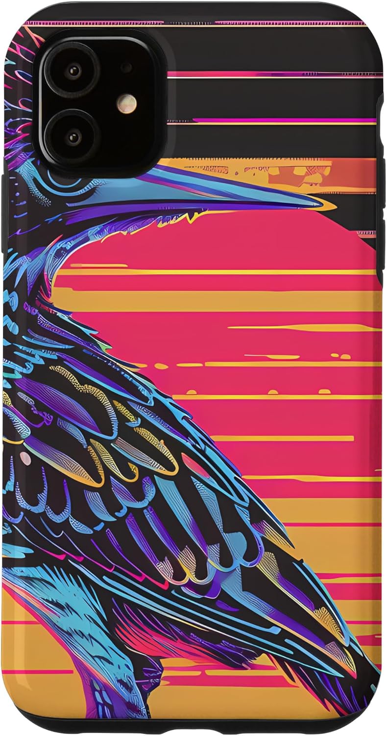 Roadrunner Synthwave Animal Wildlife Pattern Case for iPhone 11