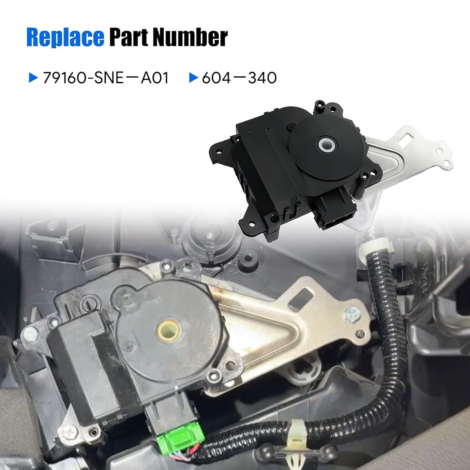 HVAC Air Blend Door Actuator Heater Fit for 2007 2008 2009 2010 2011 Honda CRV Main Recirculation Air Mix Blend Actuator Motor Assembly Replace# 604-340 79160-SNE-A01