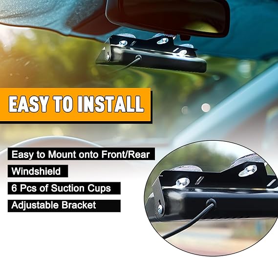 Amber LED Warning Dash Windshield Strobe Lights, 26 Modes 12/24V 2 x 8.4 Emergency Traffic Advisor 2 x 8.4 Inch Car Front/Rear Dash Windshield Strobe for Trucks Vehicles Snow Plow