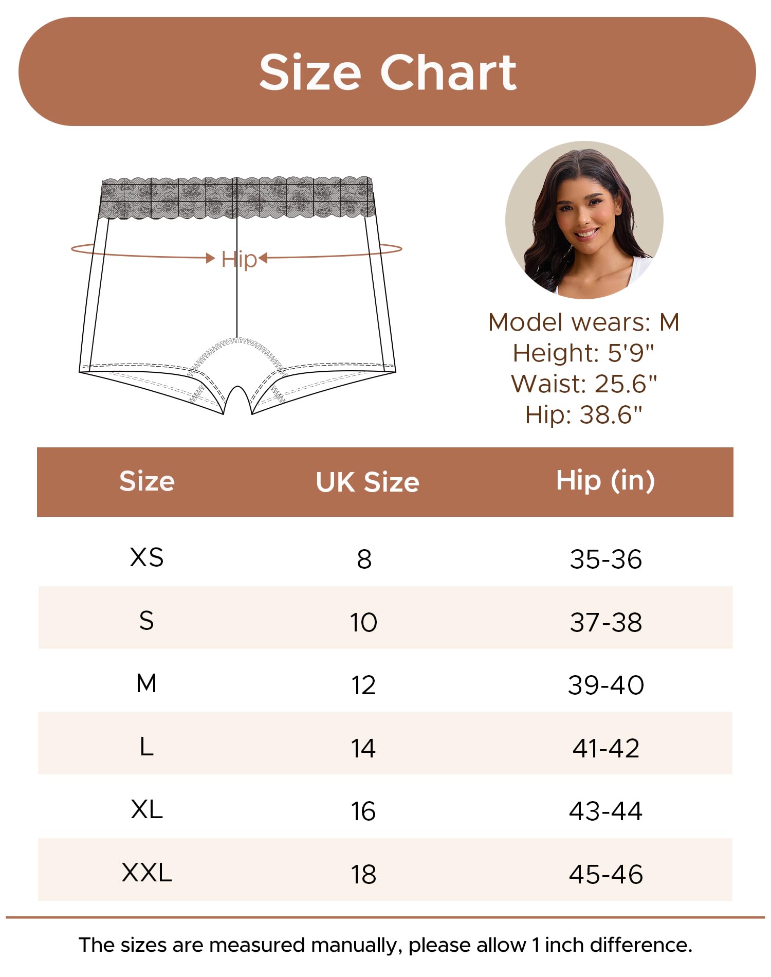 INNERSY Boxer Shorts Women Cotton Ladies Boxers Underwear Mid-rise Lace Boyshort Panties Pack of 3 — view 6