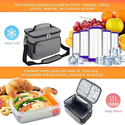 Miniatura 5 de Bolsa de comida aislada para mujeres y hombres, bolsa enfriadora grande, reutilizable, resistente al agua, a prueba de fugas, organizador de