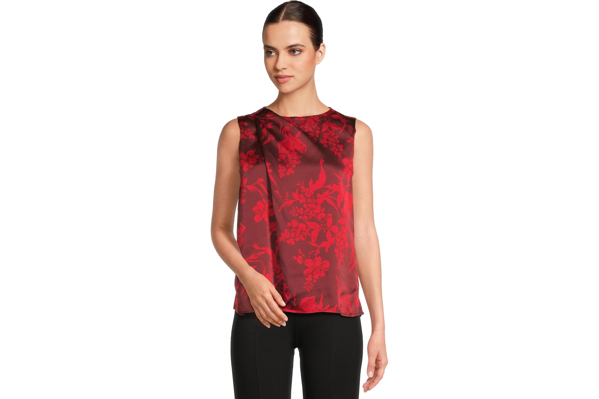Vince Camuto Tank w/ Draped Neck and Center Front Pleat