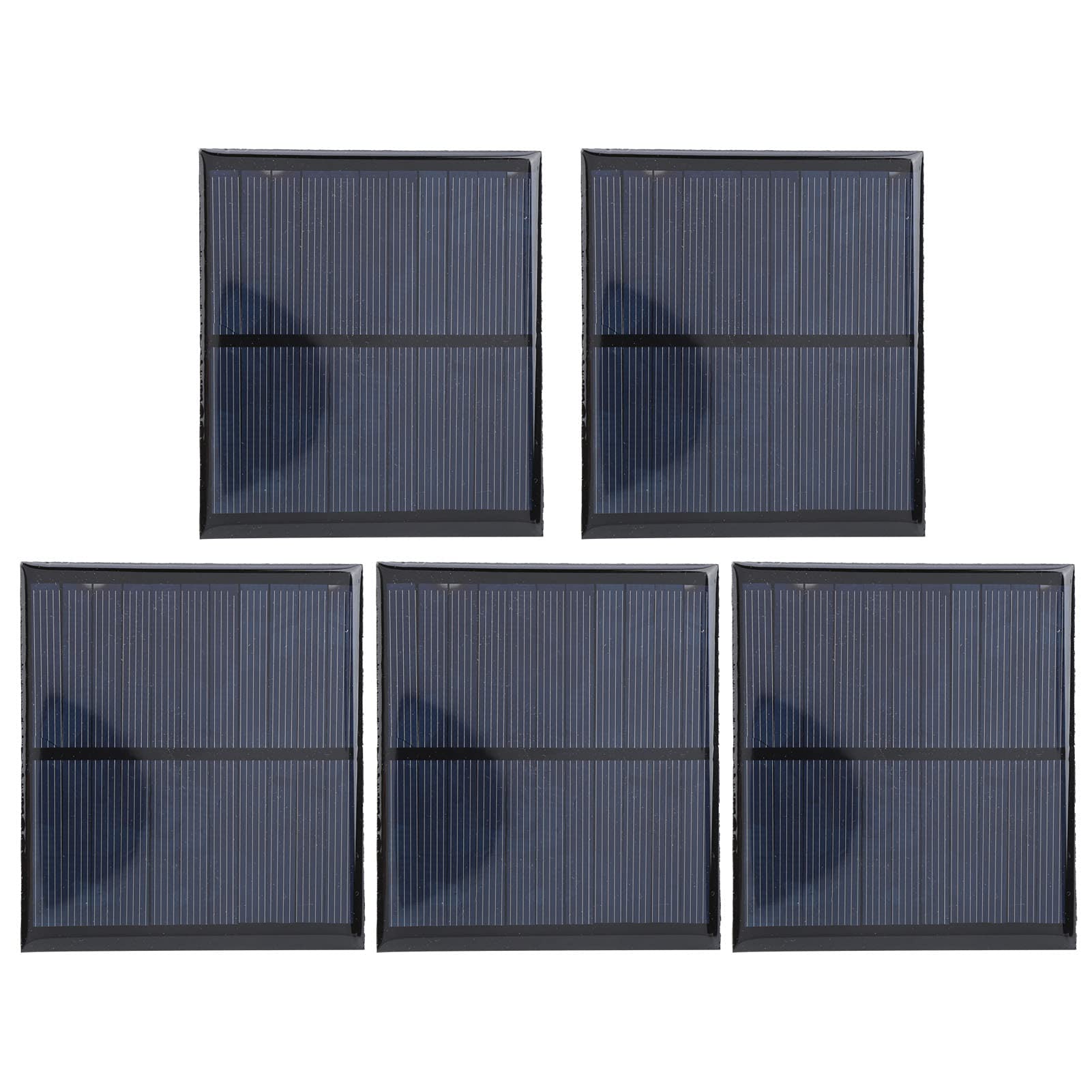 5Pcs Panel Solar Portátil, mini panel solar con Cable rojo y negro de 30 CM, 6V 2W pequeño panel solar portátil para Energía de Energía Solar, Hogar DIY, Proyectos Científicos