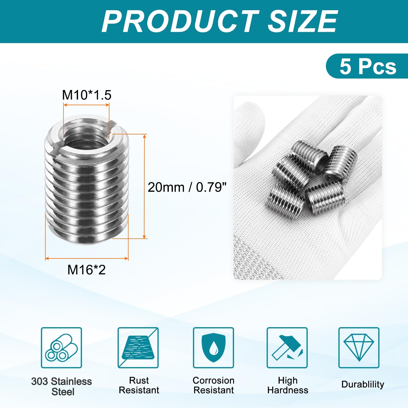 PATIKIL Thread Adapters Sleeve Reducing Nut - Image 2