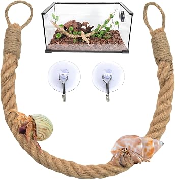 Reptile Tank Accessories, Reptile Vines Climbing, Hermit Crab Rope Ladder, Chameleon Tank Accessories Amphibian Habitat, Snake Gecko Lizard Terrarium