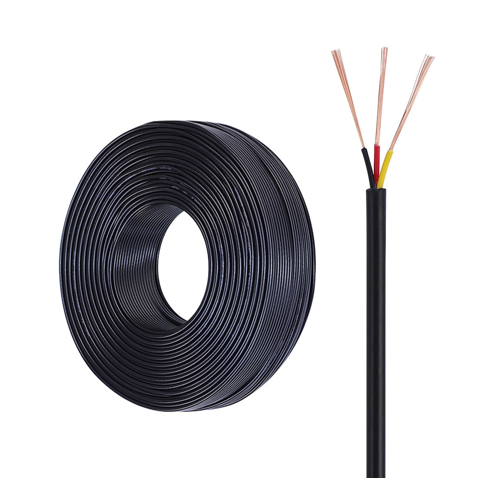 Câble RVV 3 conducteurs 300/500V cuivre pur 160ft gaine PVC résistant au feu pour maison