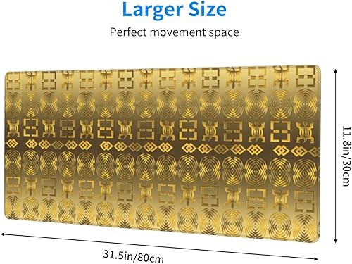 Miniatura 4 de Extended Gaming Mouse Pad, Ethnic African Pattern with Adinkra simbols Comfortable Mouse Pads with Non Slip Rubber Base Laptop Desk Pad, for Office,