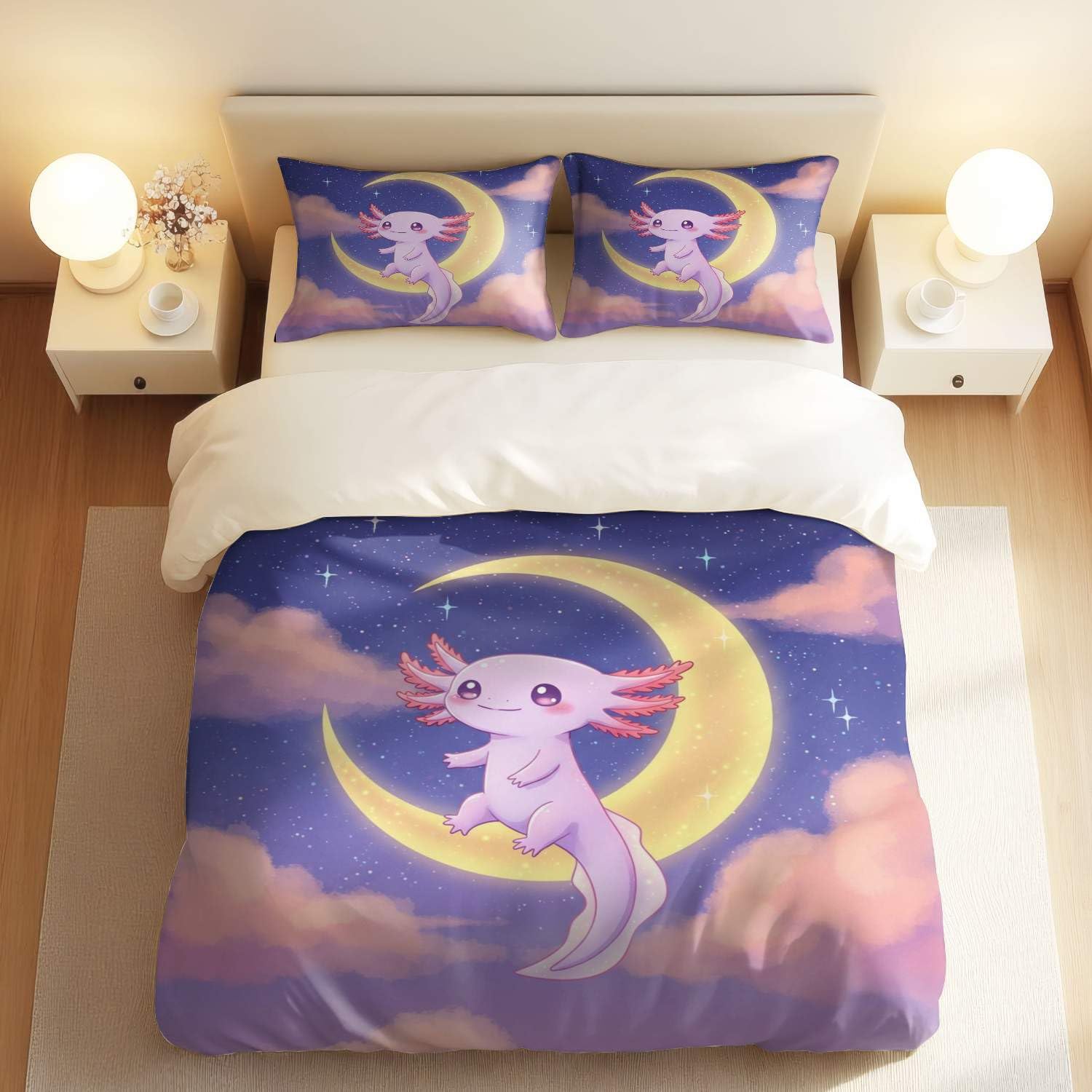 Parure de lit axolotl dessin animé pour transformer la chambre d'enfant