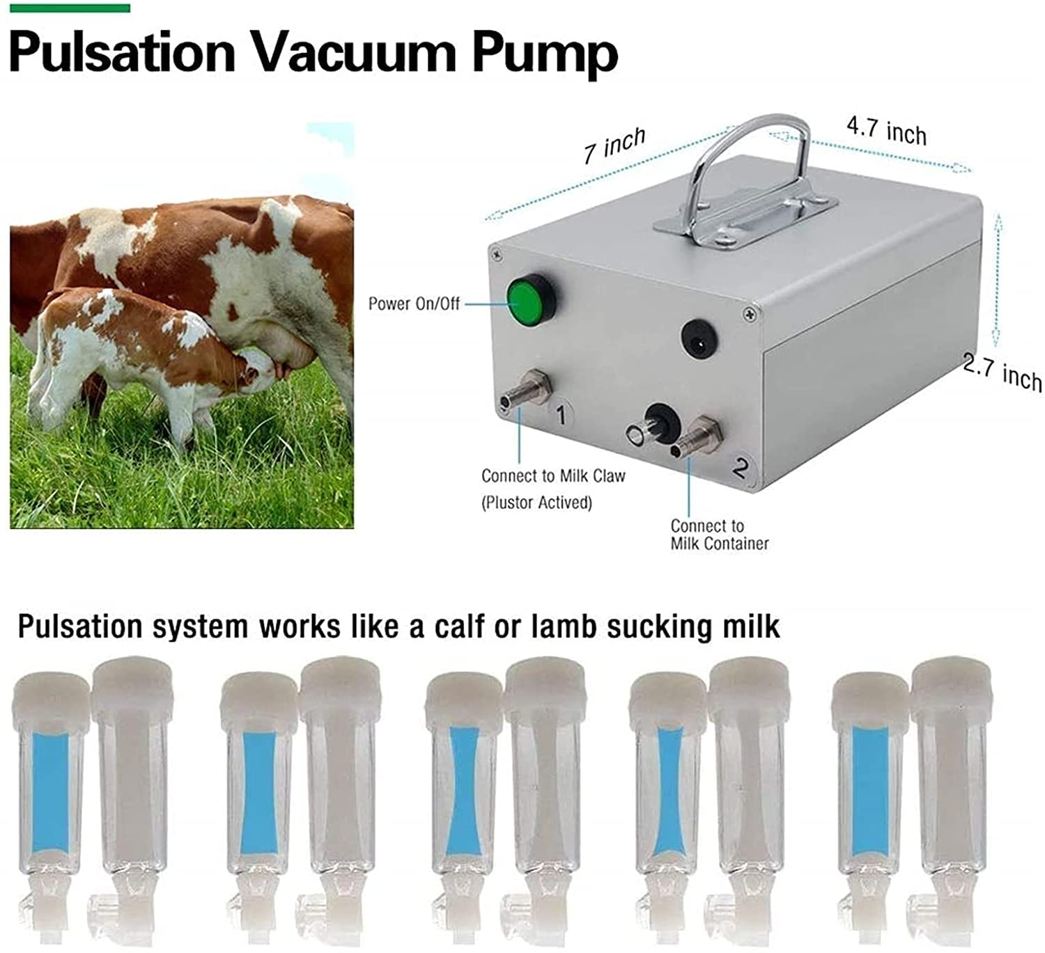 Amazon.co.jp: 電動搾乳機セット、牛や羊の搾乳用のステンレス鋼製