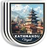3 Pcs 3X3 Kathmandu Nepal Stickers - Kathmandu Travel Sticker - Nepal Travel Gift - Kathmandu Souvenir - Decals for Luggage - Suitcase - Scrapbook - Laptop - Water Bottle