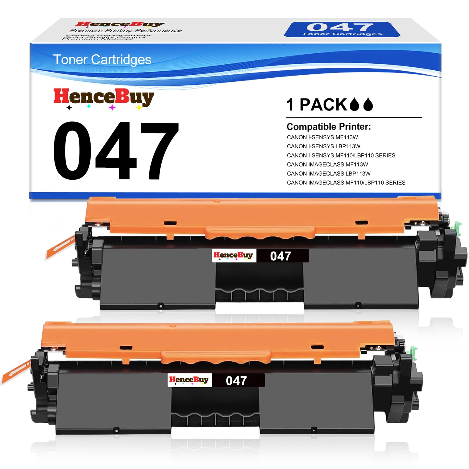 Photo 1 of HenceBuy 047 Toner Cartridge Replacement for Canon 047 Black Toner Cartridge for Canon ImageCLASS LBP113W MF113W MF110/LBP110 Series, i-SENSYS LBP113W MF113W MF110/LBP110 Series Printers (2 Black)
