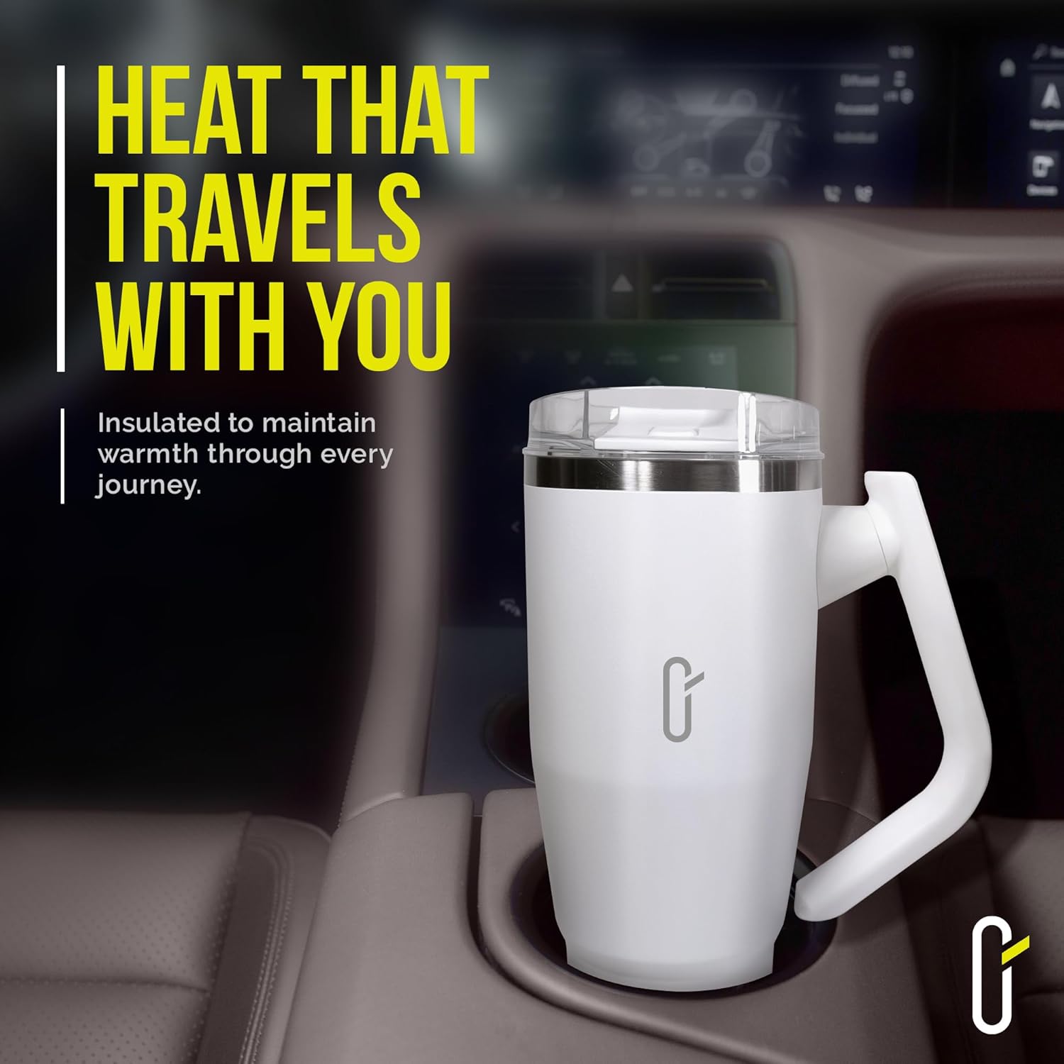 V180 40oz Insulated Tumbler with Lid and Straw, 180° Rotating Tumbler Handle for Easy Grip, Keeps Drinks Hot or Cold, BPA-Free Stainless Steel, Travel Mug & Water Bottle – White - Image 8