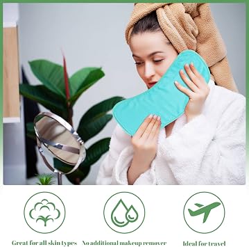Lanjue 5 Pack Make Up Remover Cloth, Flannel Face Cloth, 15.75 x 7.87 Inch