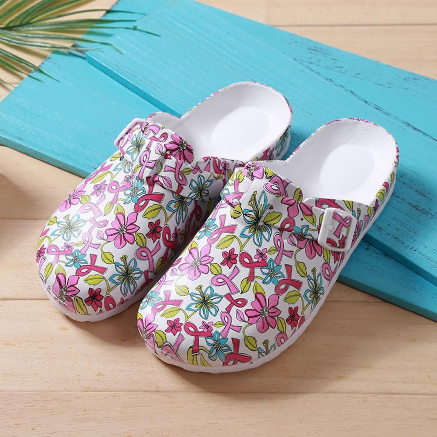 Women’s Garden Clogs – Lightweight Slip-On Shoes for Nurse, Kitchen, Beach & Home, Ladies Clogs in Print Design Walking Slippers - Image 2