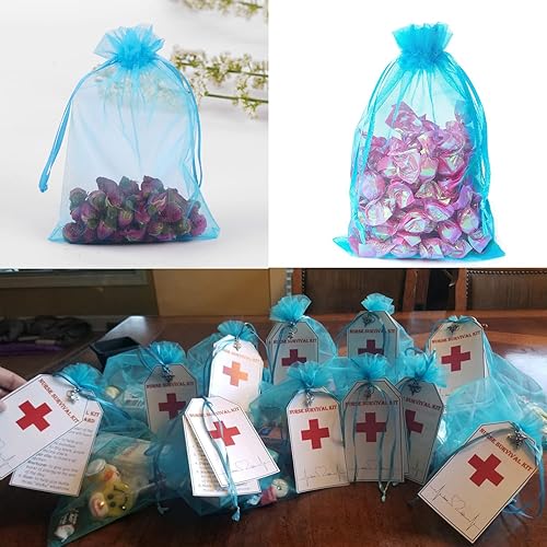 Miniatura 221 de Dealglad 100pcs Drawstring Organza bolsas de joyería caramelo para fiestas, casamientos, regalos Negro