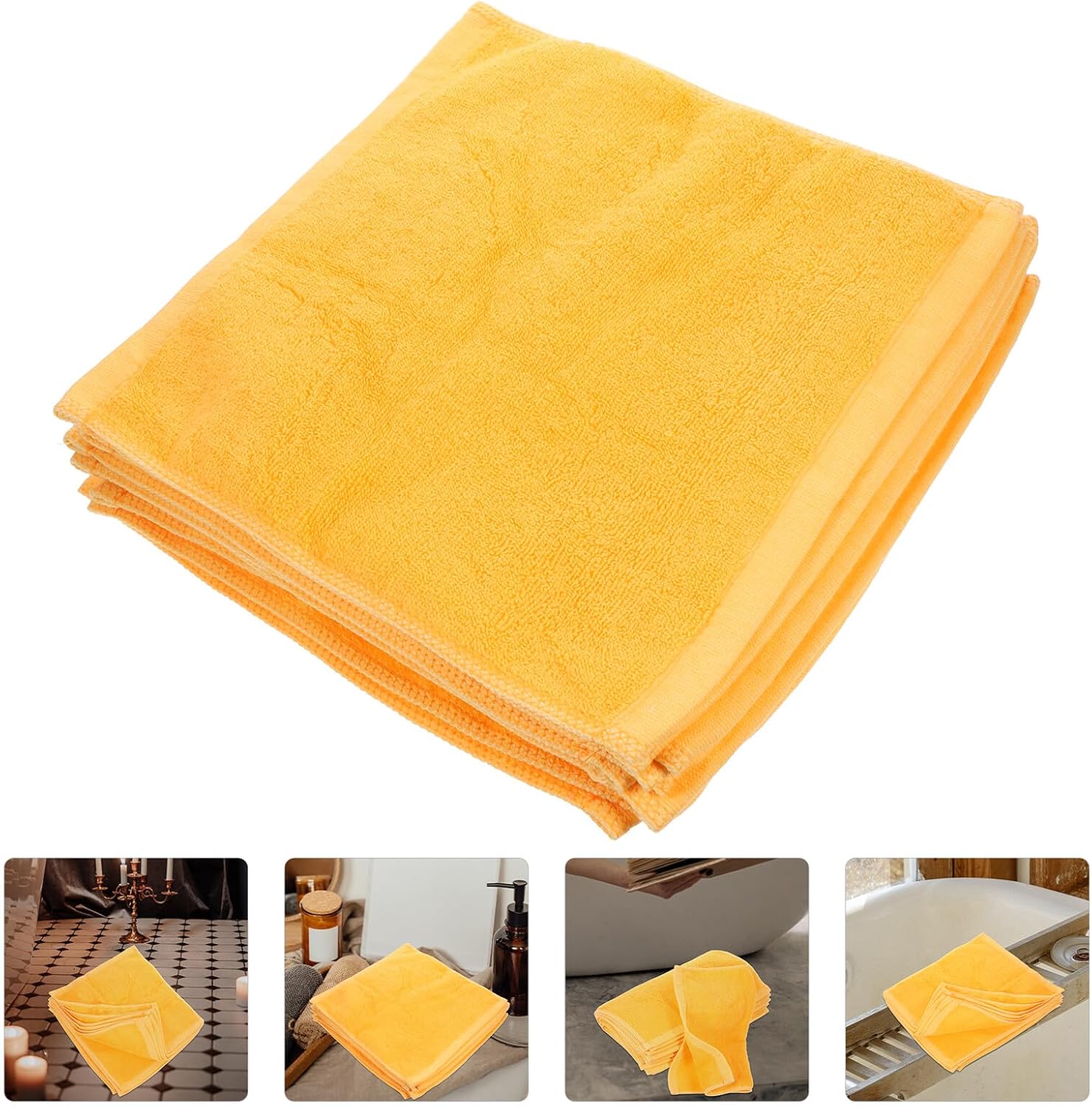 12pcs Cotton Face Towels 30x30cm Super Soft Highly Absorbent Washcloths for Bathroom and Facial Care Friendly Orange Color
