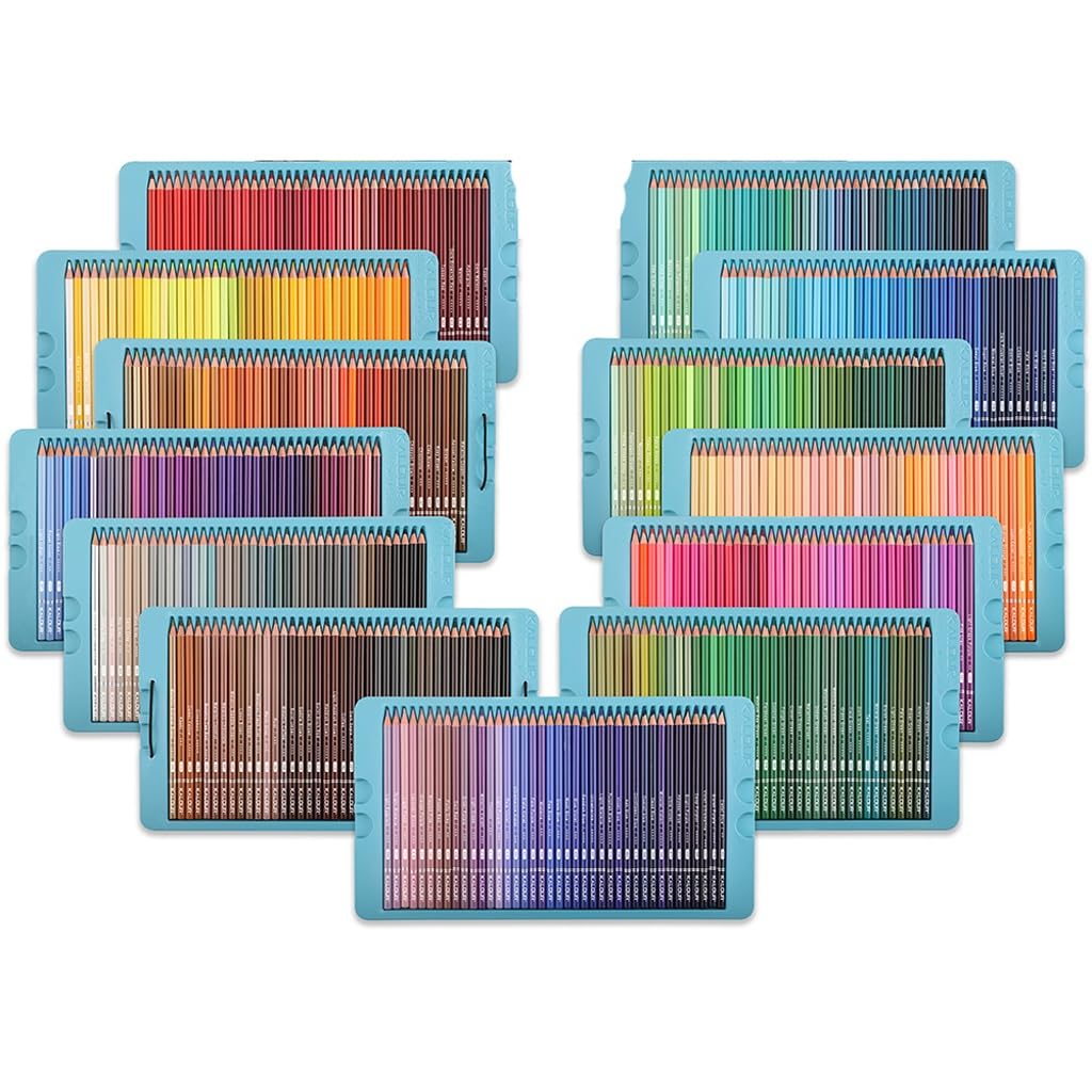 Lápices de colores con mina a base de aceite y 520 tonos para pintura artística