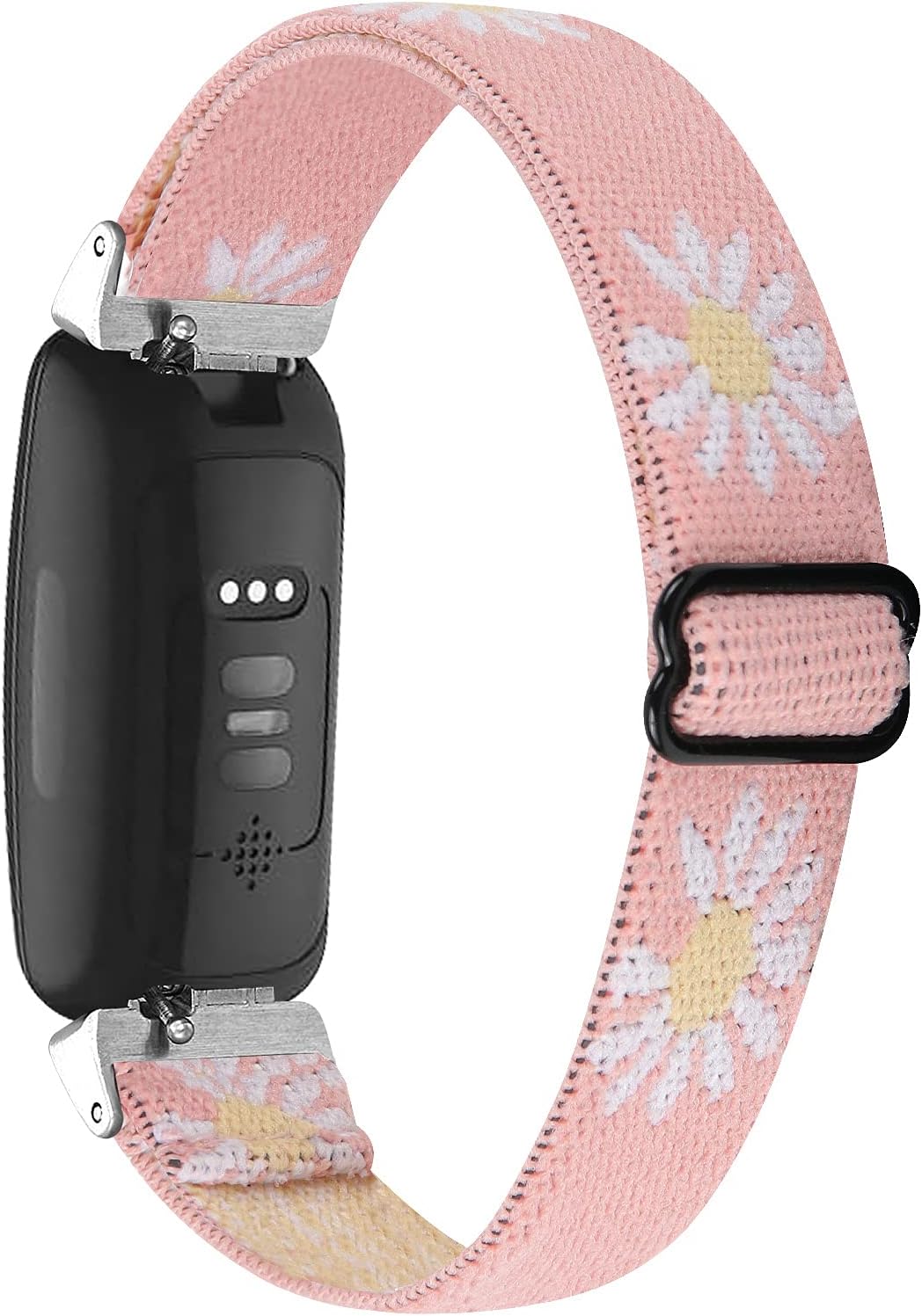 MEFEO Bands Compatible with Fitbit Inspire 2/ Inspire HR/Inspire, Elastic Adjustable Soft Strap Wristbands Accessories Replacement Bands for Men Women (Pink Flower) : Electronics