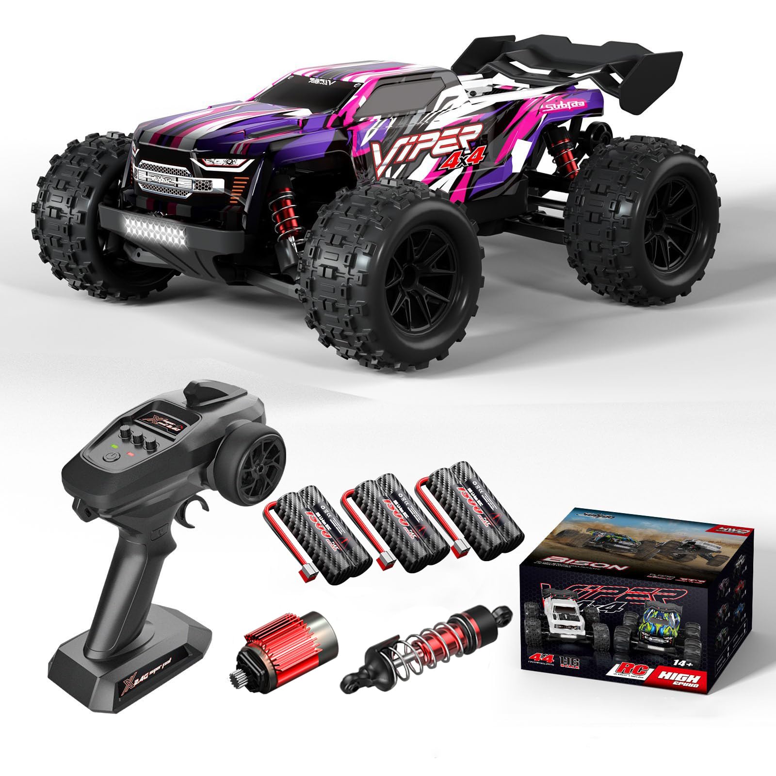 Auto telecomandata, 2,4 GHz, 1/16 RC, 36 km/h, fuoristrada radiocomandata ad alta velocità, crawler RC Truck per bambini, adatto per qualsiasi terreno