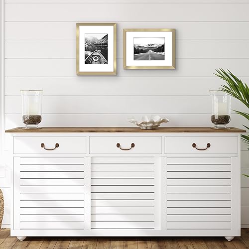 Vista 326 de Americanflat Portarretratos de 8 x 12 pulgadas con plexiglás pulido, juego de 2 portarretratos de 6 x 8 pulgadas con paspartú o para fotos de 8 x 12