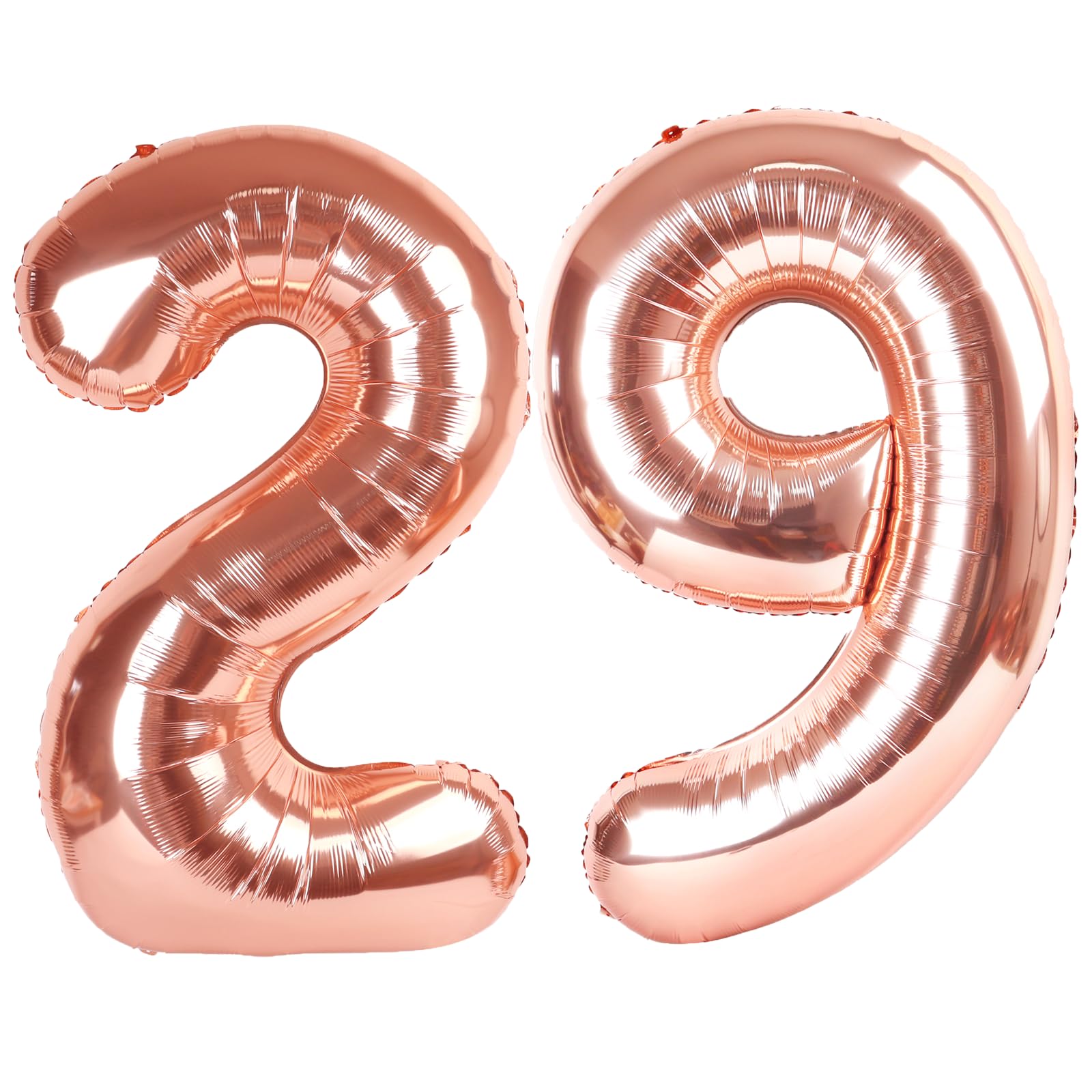 Kelfuoya Rose Gold Number 29 Balloon | Jumbo Mylar Foil Helium Balloon for 29th Birthday Party Decorations - main product image