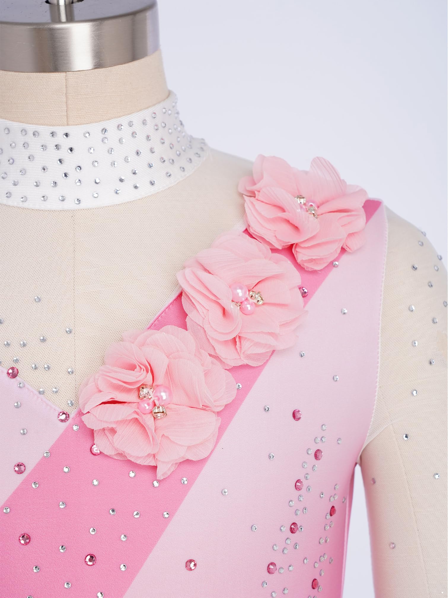 iiniim Abito da Pattinaggio Artistico per Bambina Body con Gonna da Balletto in Tulle Abito da Ginnastica Ritmica Costume da Gara di Danza
