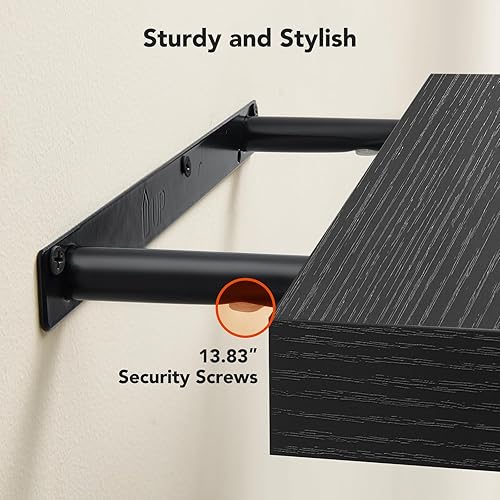 Miniatura 4 de AMADA HOMEFURNISHING Estantes de baño con toallero, estantes flotantes montados en la pared, juego de 4