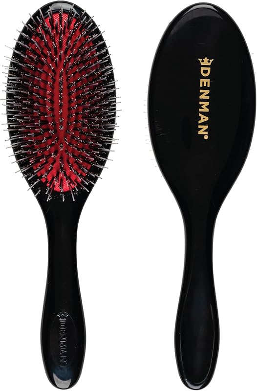 Denman Boar Bristle Hair Brush – Smoothing & Shine Enhancing for Slick Back Styles, Curl Defining & 